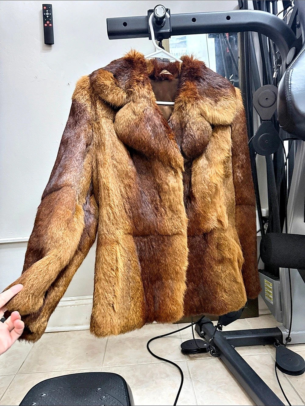 Vintage Brown real fox Fur Coat Like New